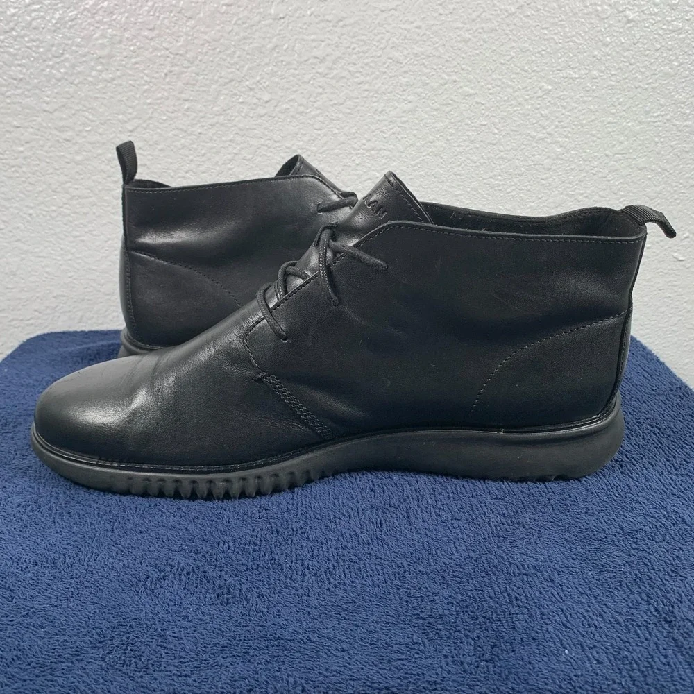 Cole Haan Chukka Boots Mens Size 12 M Black Leather 2.ZeroGrand Style C26198